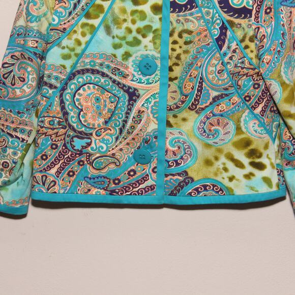 Vintage Harve Benard Paisley Print Short Blazer Jacket Size 16M - Picture 4 of 9